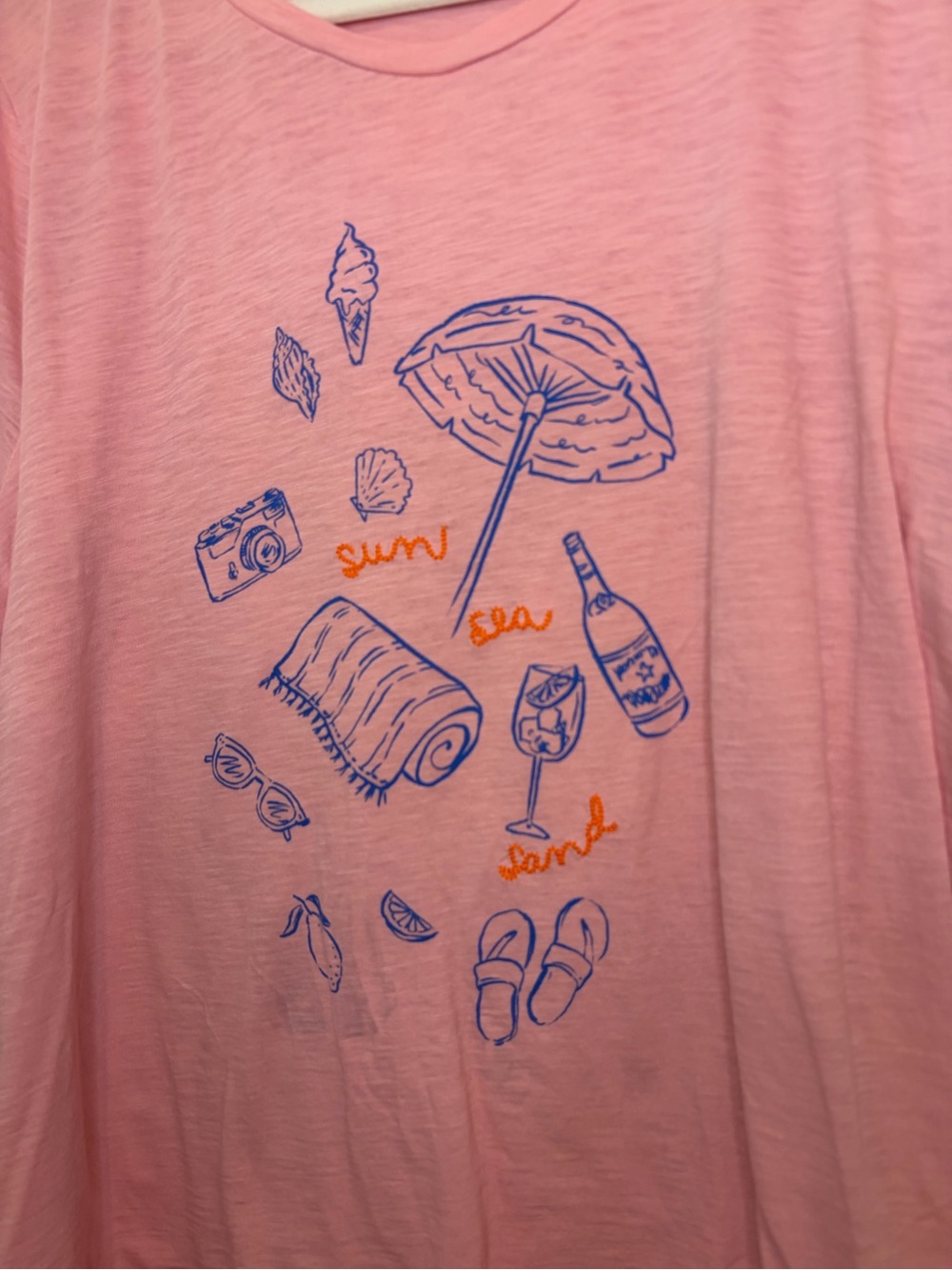 J.Crew Collector Tee Pink Beach Graphic T-Shirt Size XL - Picture 2 of 6